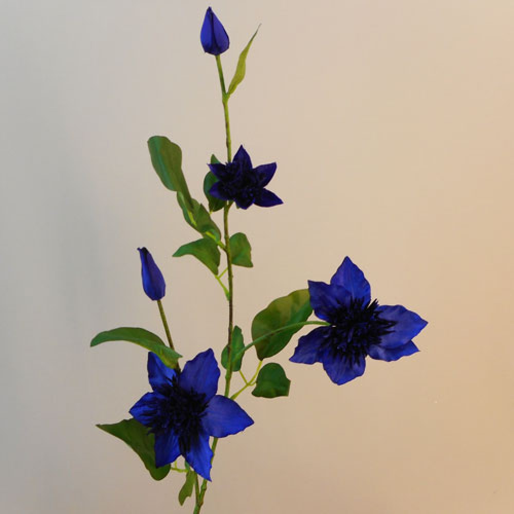 Artificial Flowers 78cm Galaxy Clematis Dark Blue